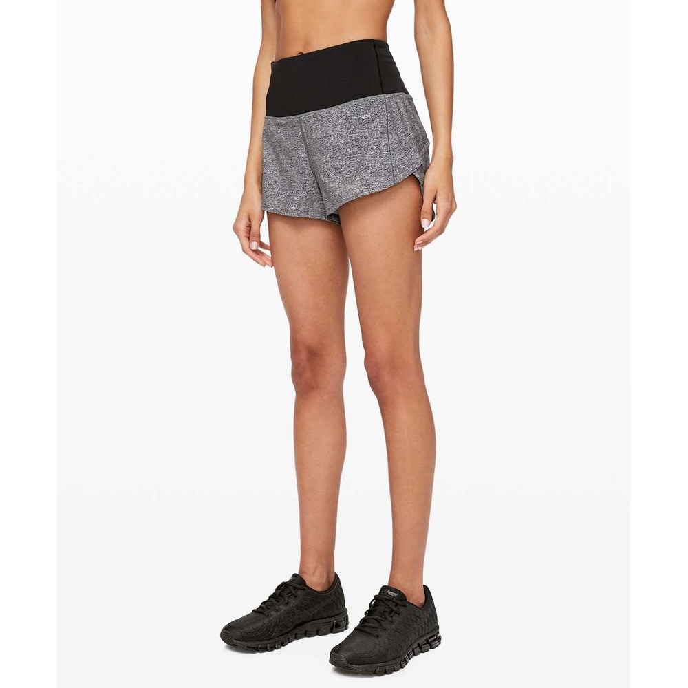 Lululemon Speed Up Short 2.5" Heather Lux Multi Black Grey Gym Athletic Womens 4